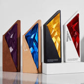 JN Custom Wood Crystal Trophy Creative Souvenir Achievement Plaques Corporate Solid Wood Award Trophy