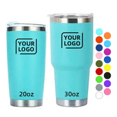 Vacuum Insulated Tumbler 20oz 30oz Double Wall Travel Cup Coffee Mug Custom Stainless Steel Tumbler Thermos Cups Mug